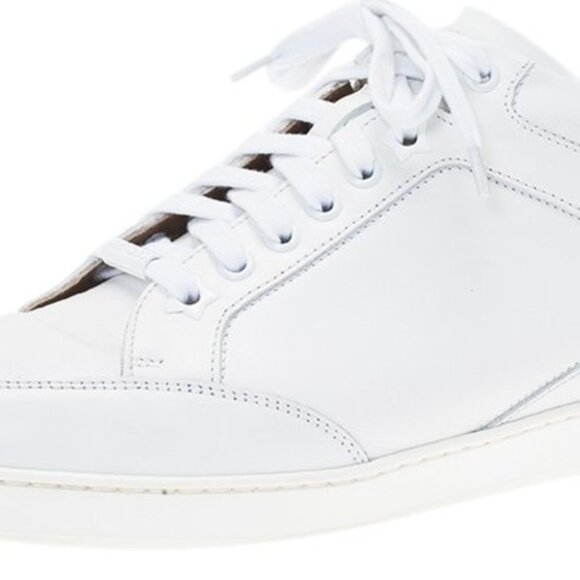 Jimmy Choo Miami White Leather Logo Tag Nneakers - Picture 4 of 16